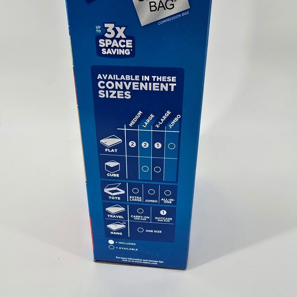 Ziploc Space Bag Variety Pack 6 Count Blue Vacuum Seal Compression Storage Bags